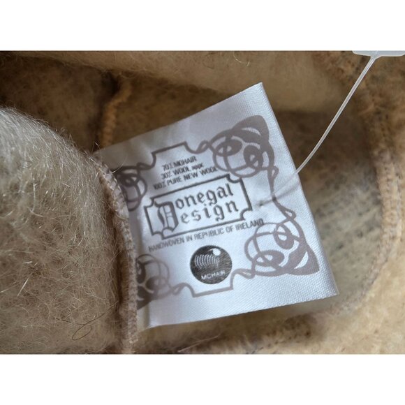 Donegal Soft Mohair Blend Winter Hat & Scarf Set Cream Gray Textured Accessories - Picture 6 of 12